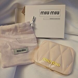 Miu Miu Pink Quilted Cosmetic Case